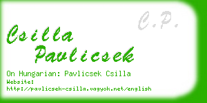 csilla pavlicsek business card